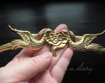 Brass Bird Knobs: Unique Gold Cabinet Drawer Pulls