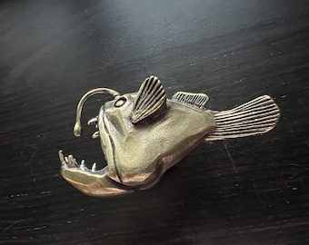 Messing Anglerfisch Schubladenknauf