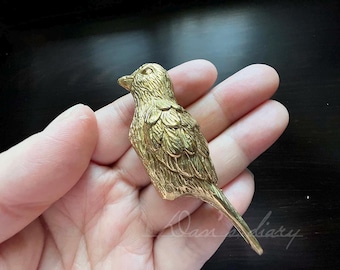 Brass Bird Knob: Dresser Pull, Furniture Knob