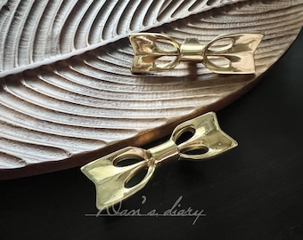 Brass Bow Drawer Knob: Dresser Pull Furniture Knob