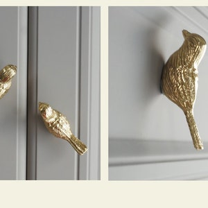 Solid Brass Drawer Knobs Pulls Bird Dresser Knobs Kitchen Cabinet Pulls Handle Door Knob Ring Drop Pulls Decor Furniture Hardware,CP-0055