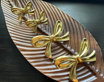 Brass Bow Drawer Knob: Dresser Pull Furniture Knob