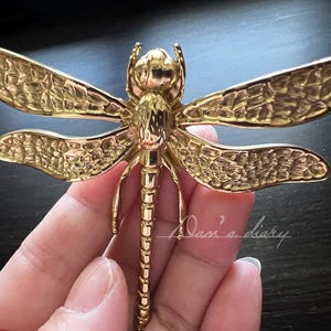 Brass Dragonfly Cabinet Knob: Nordic Dresser Drawer Pull