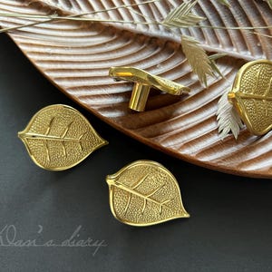 Solid Brass Leaf Knobs Cabinet Pull Knobs Gold Leaves Dresser Knob Pull Kitchen Door Handle Knob Wardrobe Drawer Knob,CP-0191