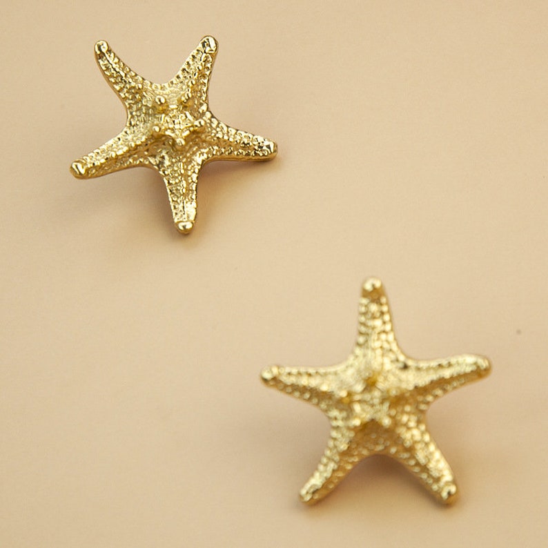 Solid Brass Starfish Knobs Dresser Knob Pull Cupboard Knob Drawer Pulls Knobs Wardrobe Knob Kitchen Cabinet Knobs Modern,CP-0267 image 5