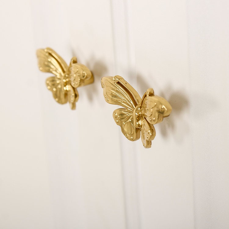 Brass Butterfly Drawer Knob: Modern Gold Cabinet Pull - Etsy