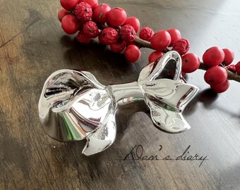 Brass Bow Drawer Knob: Dresser Pull Nursery Room knob