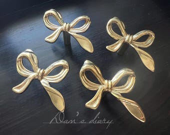 gold bow handles for dresser Solid Brass Knob - Drawer Pull 2018-11-16