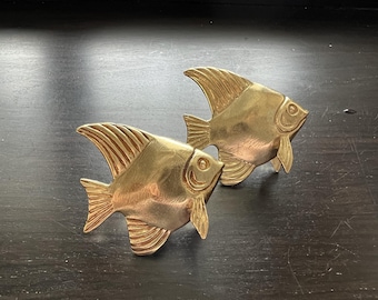 Brass Fish Drawer Pull: Unique Cabinet Knob