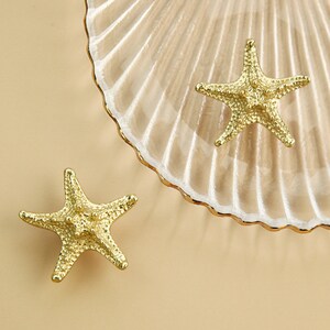 Solid Brass Starfish Knobs Dresser Knob Pull Cupboard Knob Drawer Pulls Knobs Wardrobe Knob Kitchen Cabinet Knobs Modern,CP-0267 image 4