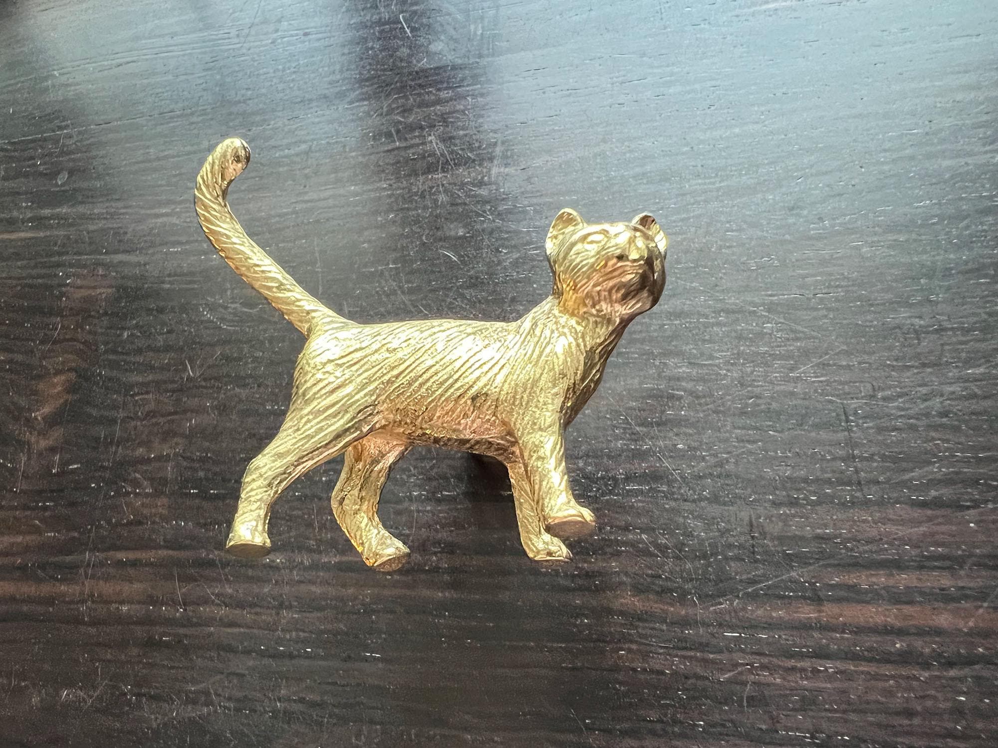 Gold Brass Cat Knobs, Unique Drawer Pulls - Etsy