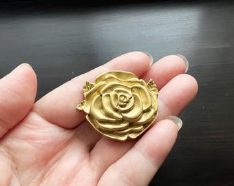 Brass Flower Drawer Knob: Cabinet, Dresser, and Cupboard Hardware