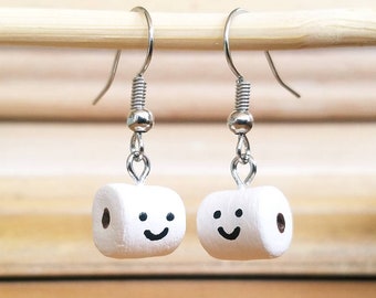 Mini Toilet Paper Clay Earrings / Cute Charms