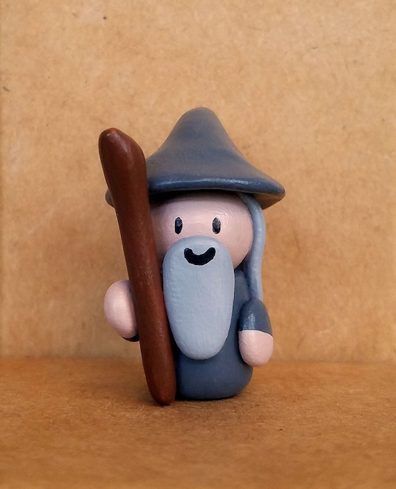 Gandalf Clay Mini figure LOTR Lord of the Rings the Hobbit Mini Gandalf Charm Gandalf Necklace Pendant Lord of the Rings Jewelry Etsy UK