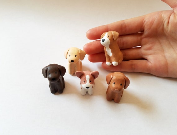 Pit Bull Puppy Mini figure Customizable Clay Dog Figurine Statue Etsy UK