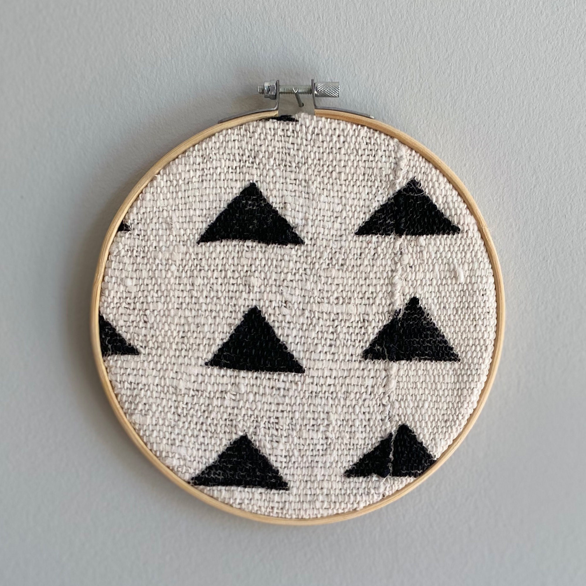 African Mud Cloth Wall Hanging Embroidery Hoop Boho Etsy