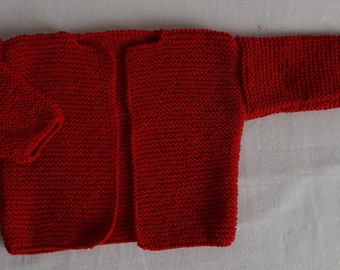 Cotton knitted vest for Baby, 6 months, Red, fashion, gift, mid-season, spring