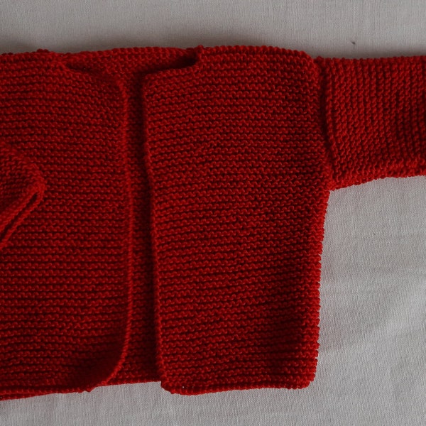 Gilet tricoté en coton pour Bébé, 6 mois, Rouge, mode, cadeau, mi-saison, printemps