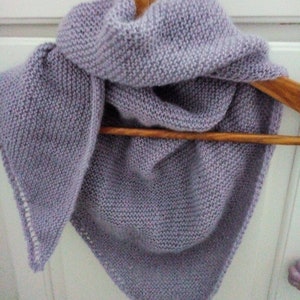 Trendy Purple Shawl, Blue for Girl Knitted in Wool, Mohair Look, Spring Fashion Accessory, Casual Style Chèche Scarf