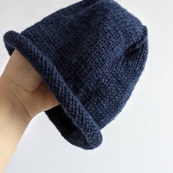 Bonnet rond pour bébé 6 mois 1 an tricoté main en laine et fil de qualité laine, soie et chameau, accessoire d'hiver, mode, cadeau noël,