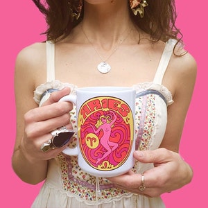 Aries Coffee Mug...60s...70s...Eco-Friendly Packaging...Zodiac Gift... Zodiac Sign...Aries Gift... Astrology Gift... Mug...Peter Max