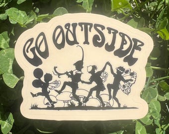 Go Outside STICKER...1900 Art Nouveau...Sticker..Vintage....Vinyl... Laptop... Stickers...Decal...Water Bottle...Water Resistant