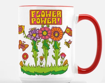 Flower Power Mug.... Eco-Friendly Packaging...Large Mug...Gardening... Gardener... Flowers... Good Vibes