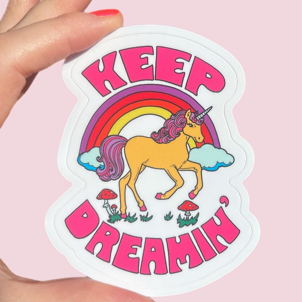 Keep Dreaming Sticker..Sticker...Vinyl... Water Bottle... Laptop... Stickers...Decal....Unicorn Sticker... Unicorn Lover Gift... Unicorn.