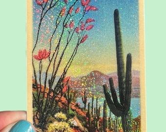 Desert Scene STICKER...Botanical Cactus