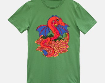 Cute Dragon... T-Shirt or Tank Top...Eco-Friendly Packaging...Tank Top... Dragon Shirt... 60s 70s... Boho Hippie
