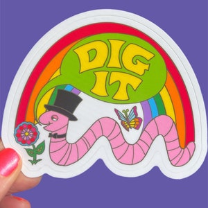 Dig It... Sticker... Worm... Garden... Gardener...Laptop... Water Bottle... Decal