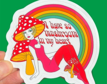 I Have So Mushroom In My Heart... Sticker... Galentines.... Valentines... Vinyl...Mushroom...Laptop... Stickers...Water Bottle... Decal