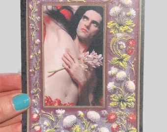 POSTCARD Peter and Flowers...Goth Icon...Art Postcard