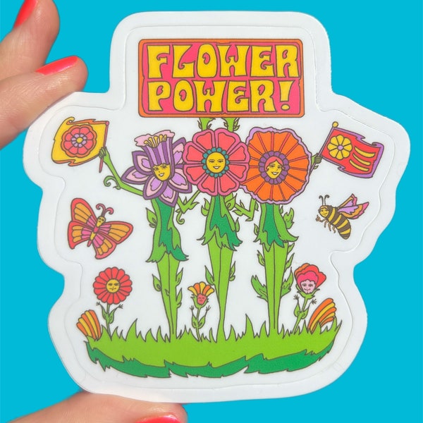 Flower Power... Sticker...Vinyl...Laptop... Stickers...Hippie... Flower Child...Water Bottle... Decal