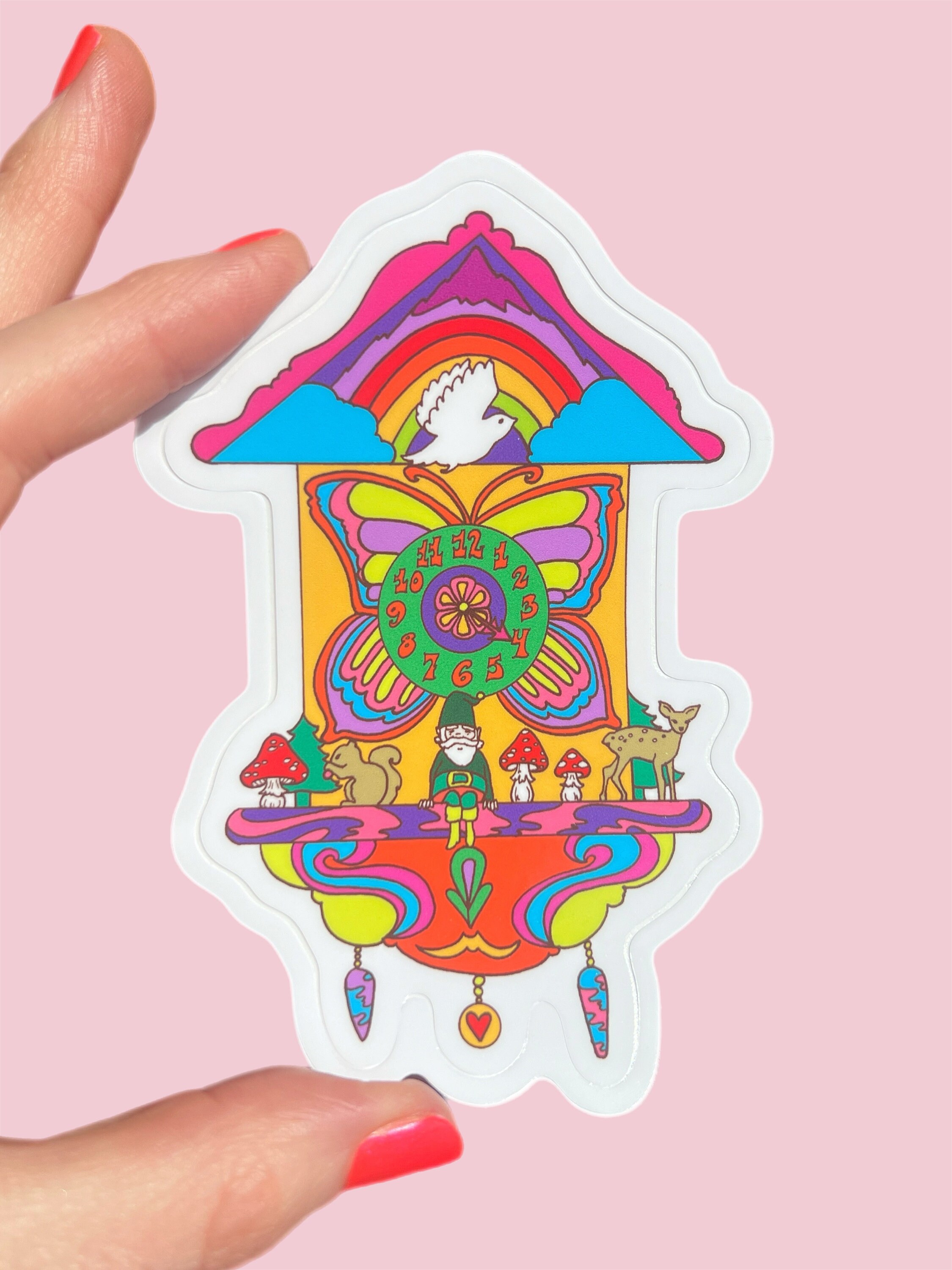 Cuckoo Time Sticker...Sticker... Vinyl... Laptop... Stickers...Decal...Water Bottle... Alpine Kitsch... Cuckoo Clock...Stoner