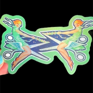 Sapphic Scissors Sticker... Glänsande Hologram Vattentät Vinyl