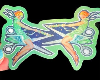 Sapphic Scissors Sticker...Shiny Hologram Waterproof Vinyl