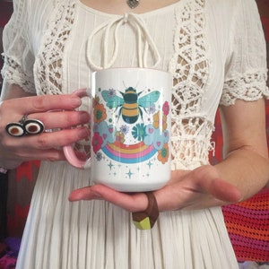 Bee Magic Mug...Eco-Friendly Packaging...Large Mug...Happy... Friend... Gardener... Garden... Good Vibes