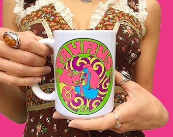 Taurus Coffee Mug...Eco-Friendly Packaging...Zodiac Gift... Zodiac Sign...Taurus Gift.... Astrology Gift..60s 70s Peter Max