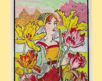 Tulip Maiden Sticker... Super Sparkle Sticker