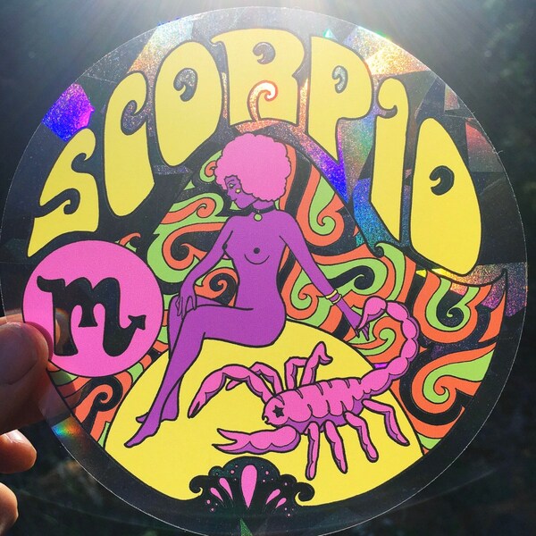 Scorpio..Zodiac..Window Decal..Sun Catcher..Peel Off And Restick..Prism..Window Cling..Rainbow..Psychedelic..Scorpio-themed rainbow maker