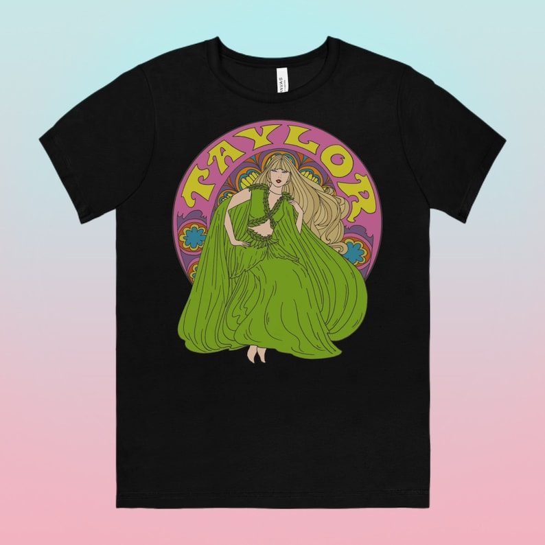 Taylor Swift Shirt...Bohemian Taylor Swift Shirt...Folklore Era Taylor Swift...Elegant Taylor Swift Tee...Mucha Style T-shirt...Tshirt image 3