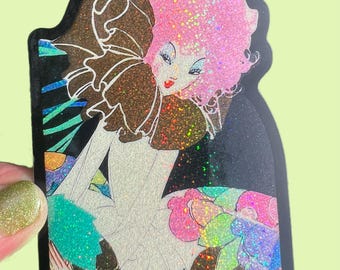 Pink Fairy Sticker...Glittery Waterproof Vinyl