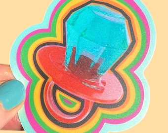 Ring Pop Sticker...Shiny Hologram Waterproof Vinyl
