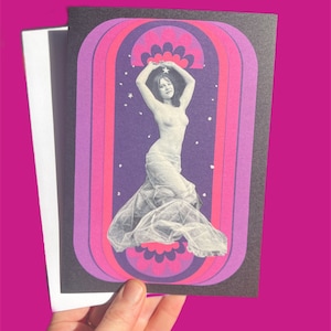 TARJETA Estrella del Art Nouveau...Tarjeta de felicitación...Francés...1900...Belle Epoque... Vintage... Fillmore...Tarjeta para uso diario