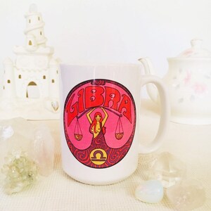 Libra Coffee Mug... Eco-Friendly Packaging...Zodiac Gift..Zodiac Sign...Libra Gift..60s 70s..Peter Max..Grateful Dead..Astrology Gift... Mug image 5