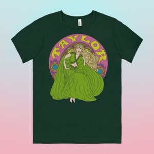 Taylor Swift Shirt...Bohemian Taylor Swift Shirt...Folklore Era Taylor Swift...Elegant Taylor Swift Tee...Mucha Style T-shirt...Tshirt Forest