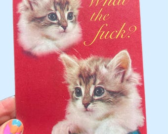 POSTCARD What The F*ck Cat