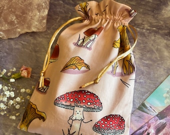 Rosa Pilz-Tarot-Tasche Orakel-Beutel - Personalisieren Sie mit Anhängern