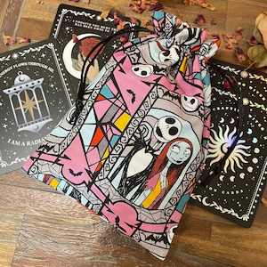Skeleton Nightmare Tarot Tasche, Orakel Beutel. Personalisieren Sie mit Charms.